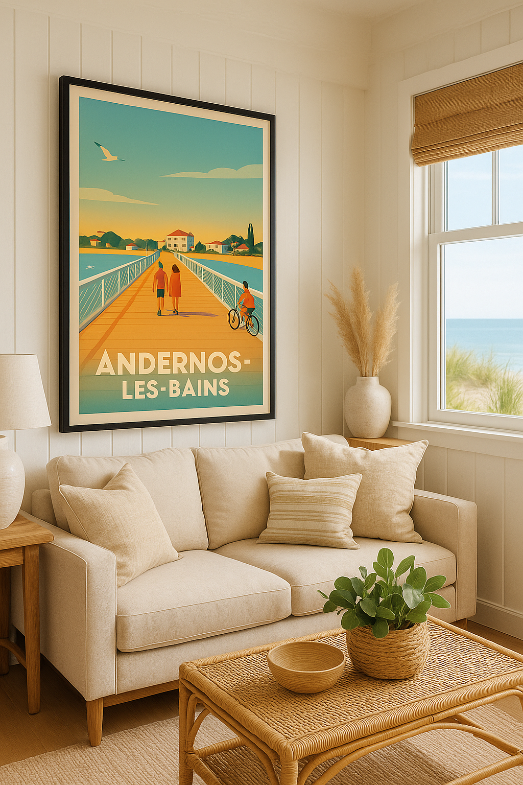Affiche Andernos-les-Bains - Promenade sur le Bassin d'Arcachon - Afich