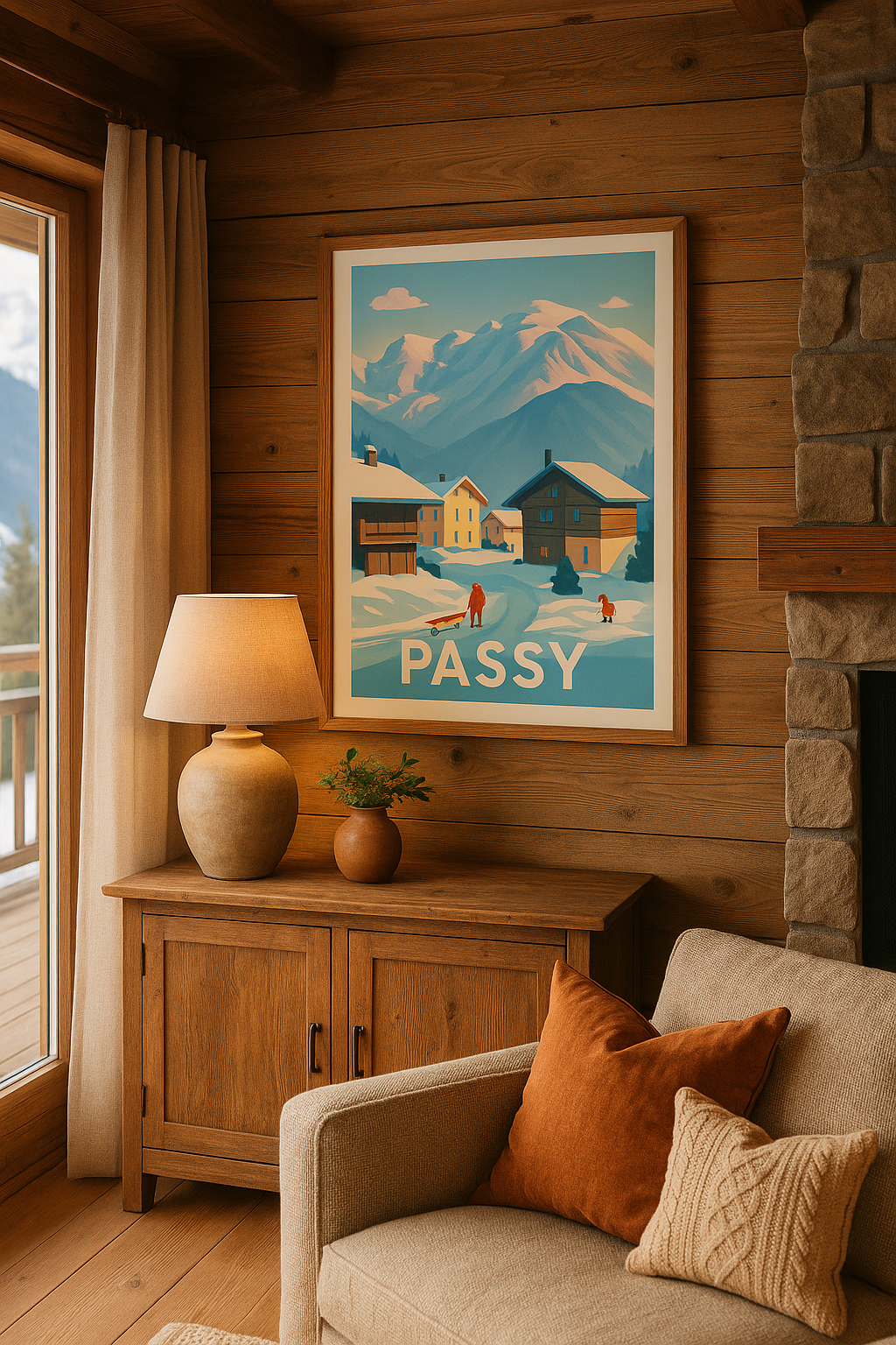 Mise en situation Affiche Passy - Charme hivernal des Alpes françaises