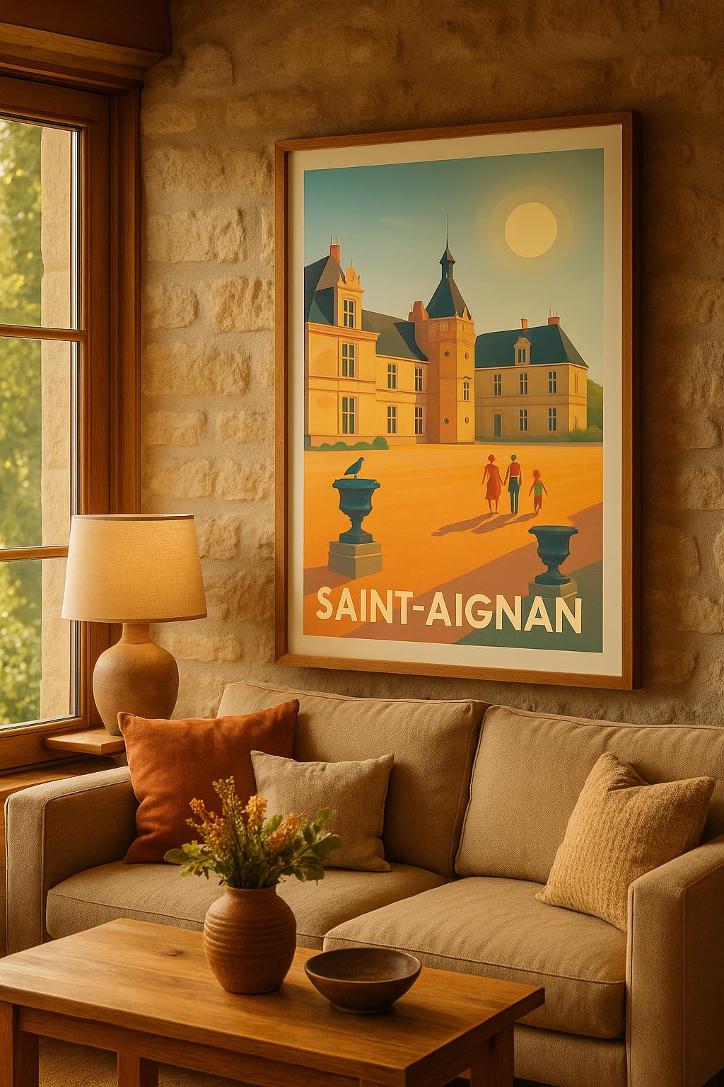Mise en situation Affiche de Saint-Aignan - Élégance et lumière au château