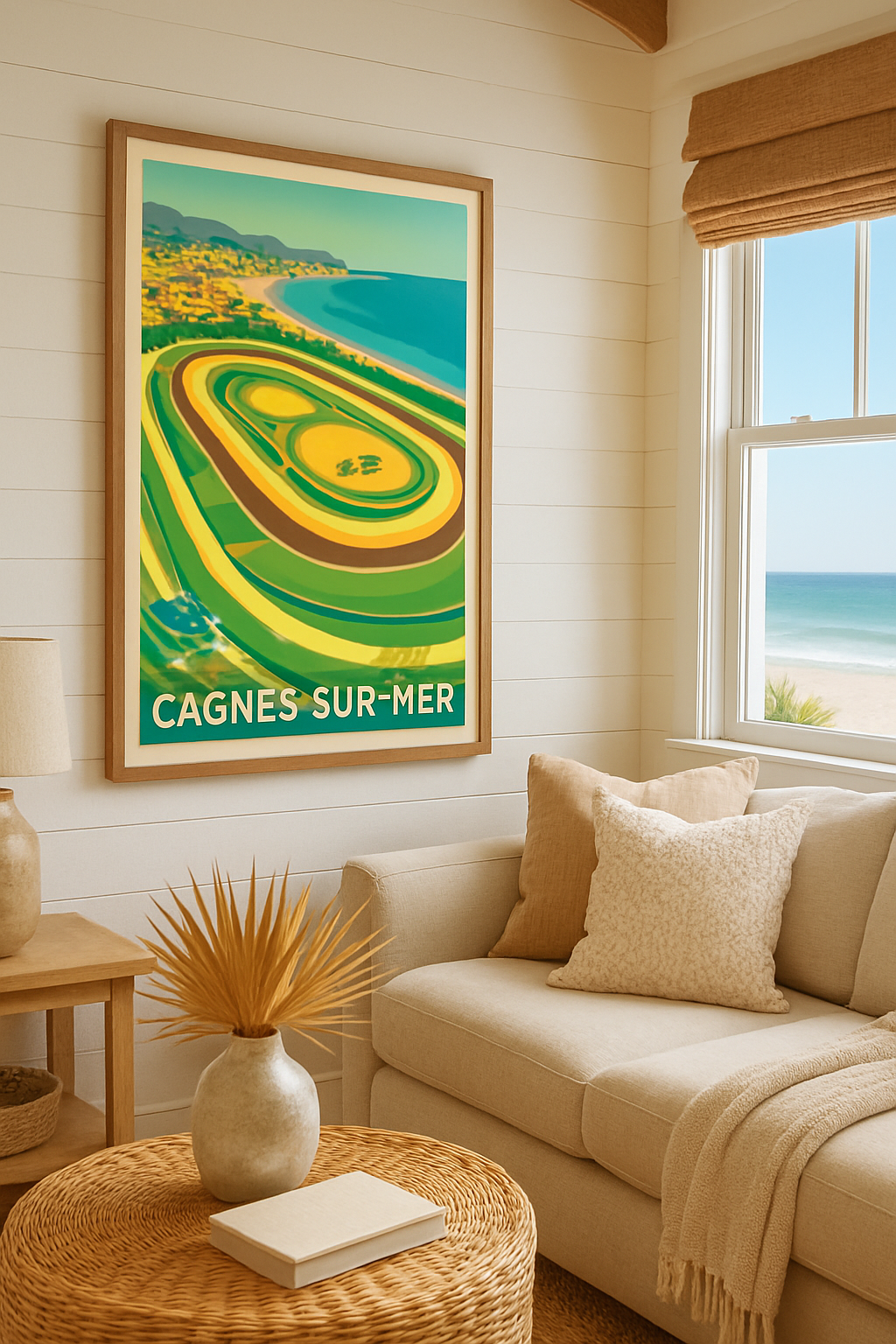 Mise en situation Affiche de Cagnes-sur-Mer - L'élégance des courses au bord de la Méditerranée