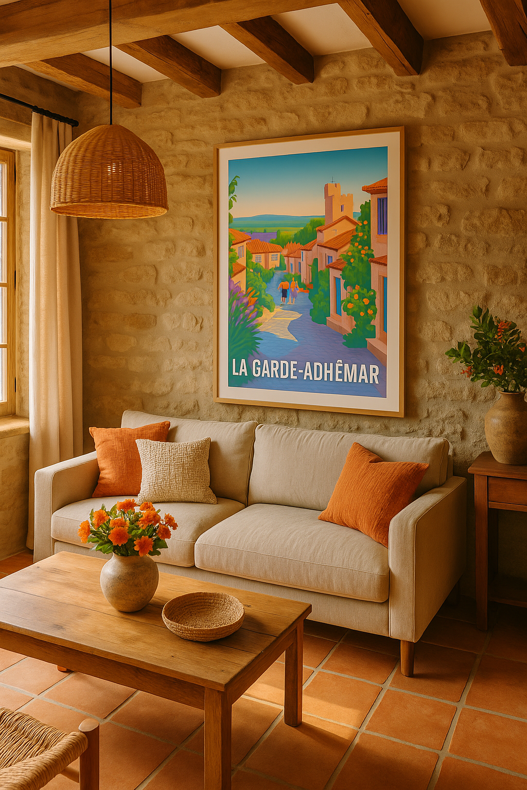 Mise en situation Affiche de La Garde-Adhémar - Charme Provençal au Soleil