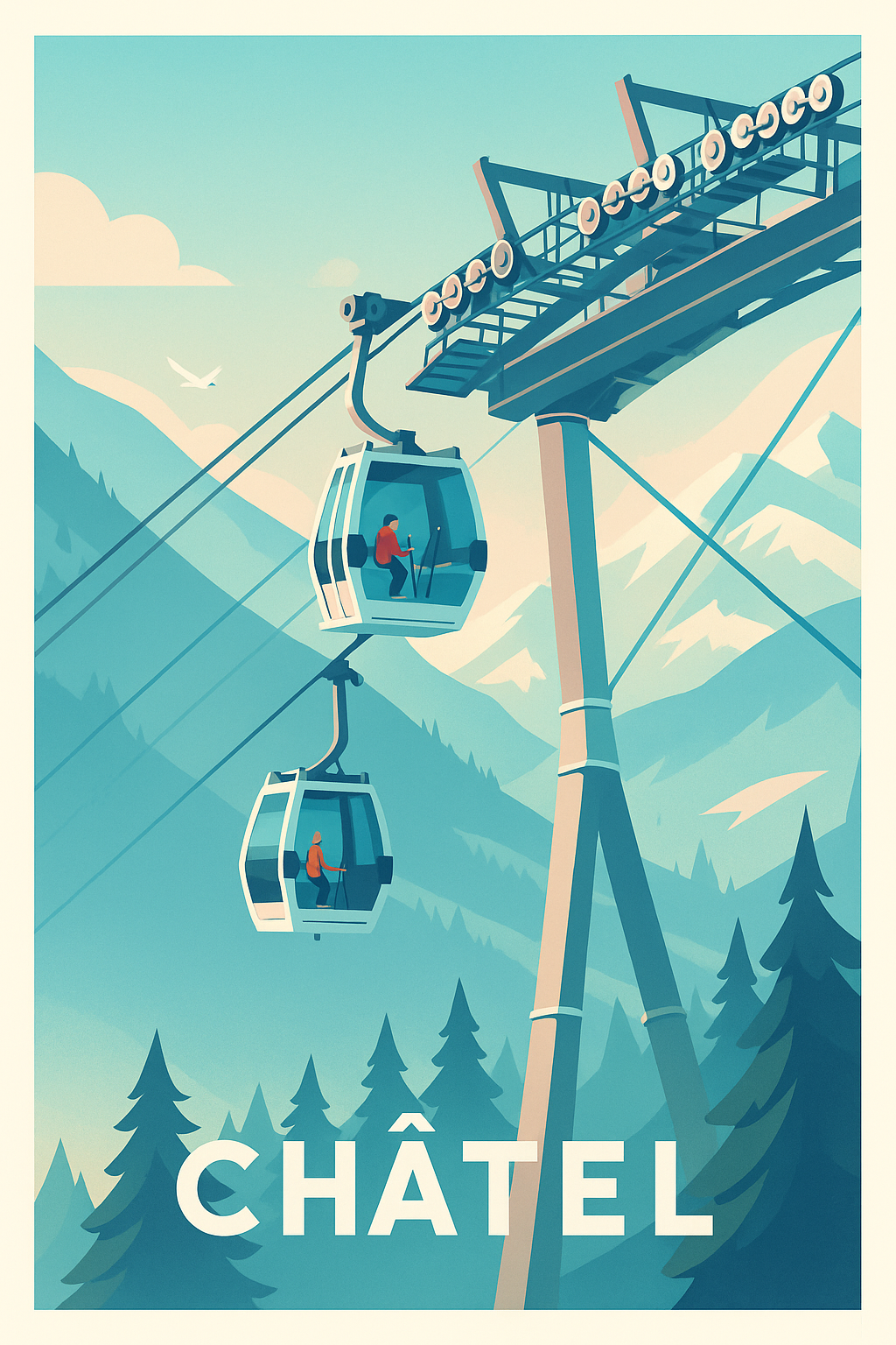 Affiche de Châtel - Escapade en altitude au cœur des Alpes