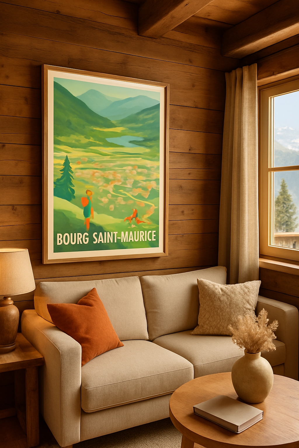 Mise en situation Affiche de Bourg-Saint-Maurice - Aperçu naturel et sportif des montagnes