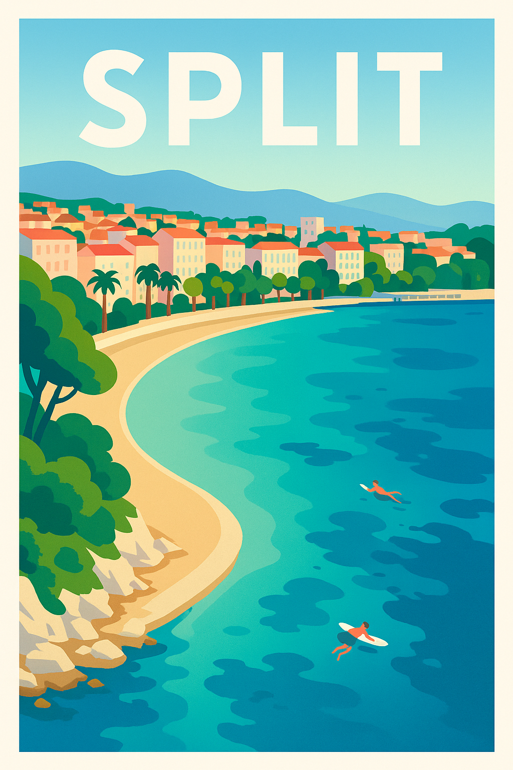 Affiche de Split - Évasion en bord de mer dalmate