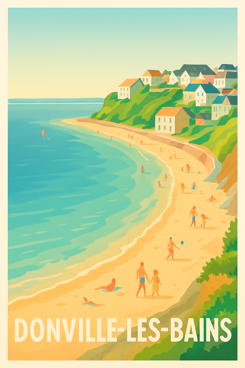 Affiche de Donville-les-Bains - Plages et douceur de vivre au bord de la mer
