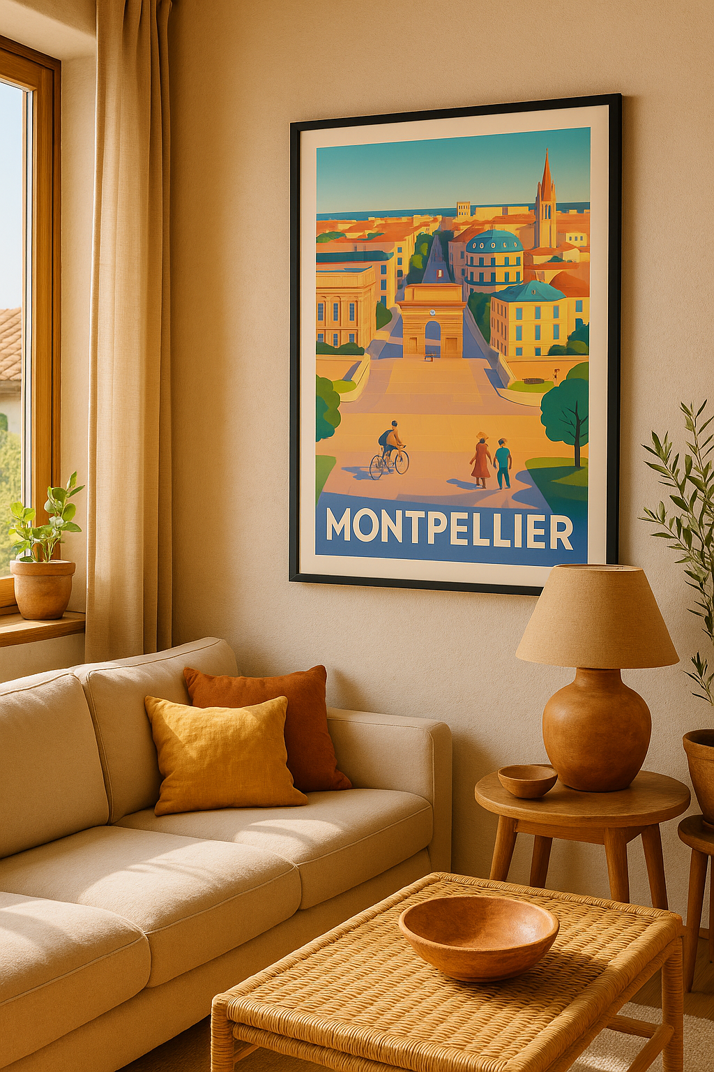 Affiche Montpellier - Balade ensoleillée sous l'Arc de Triomphe - Afich