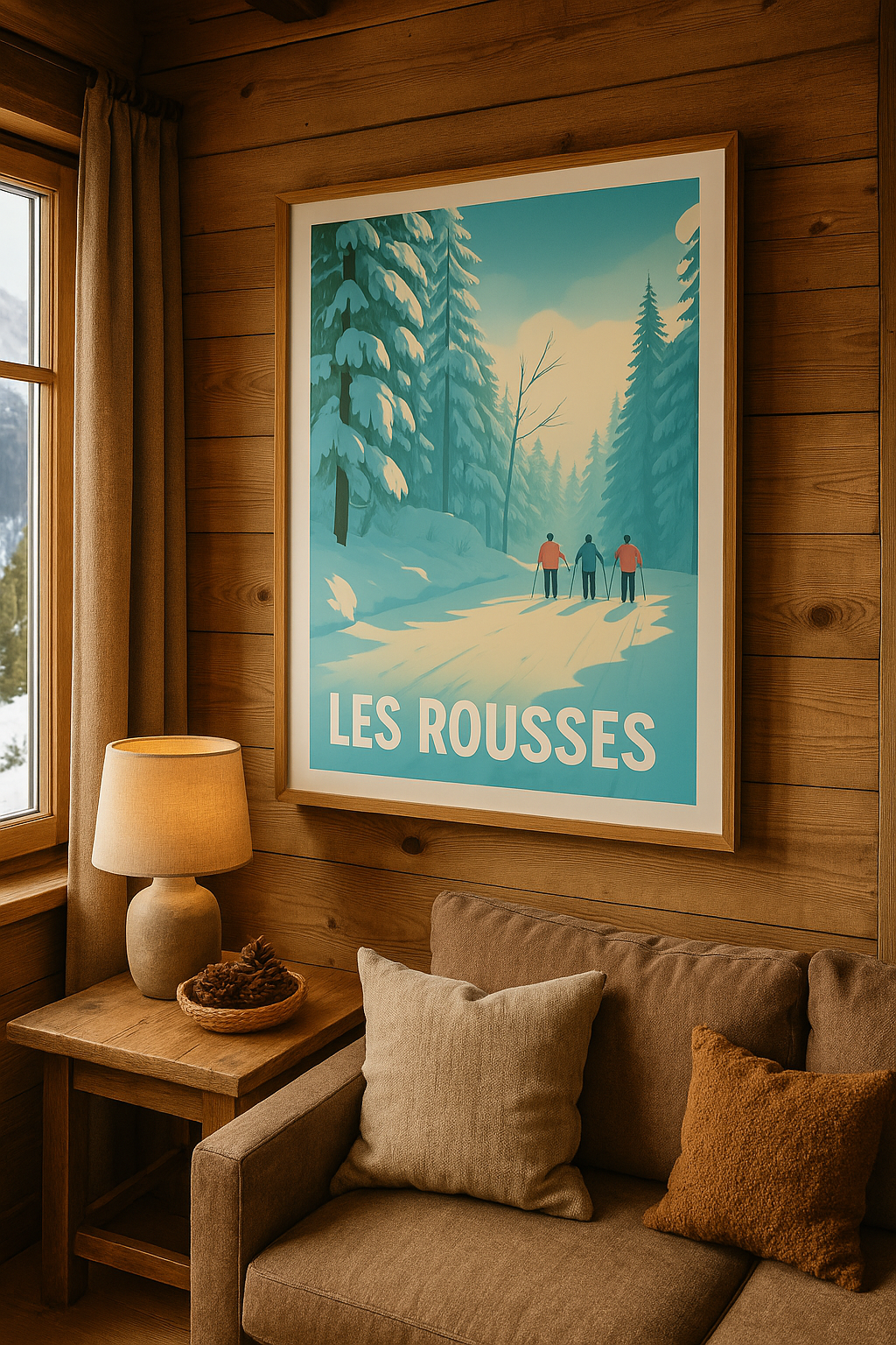 Mise en situation Affiche de Les Rousses - Invitation à la glisse hivernale