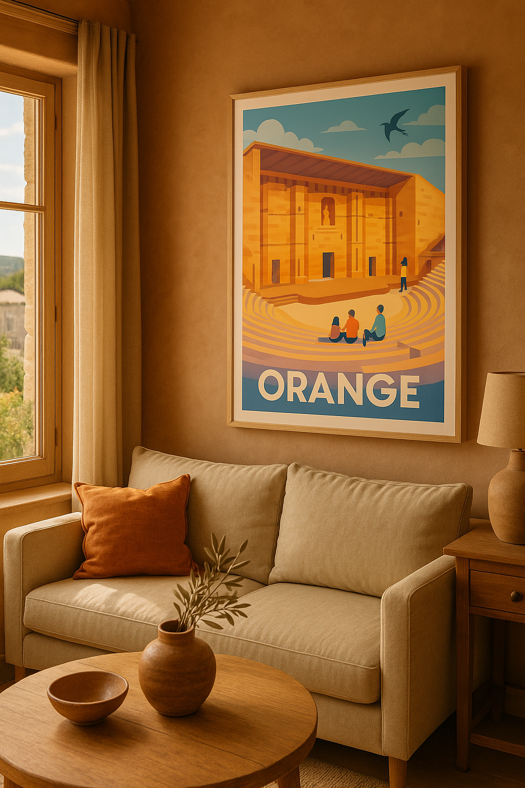 Mise en situation Affiche Orange - Voyage au cœur du théâtre antique