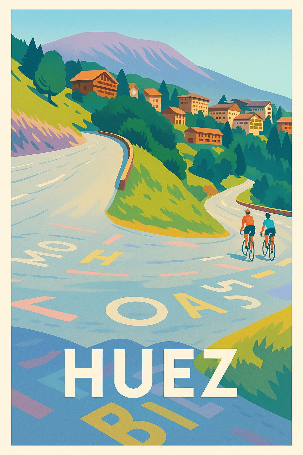 Affiche de Huez - L'ascension mythique au cœur des Alpes