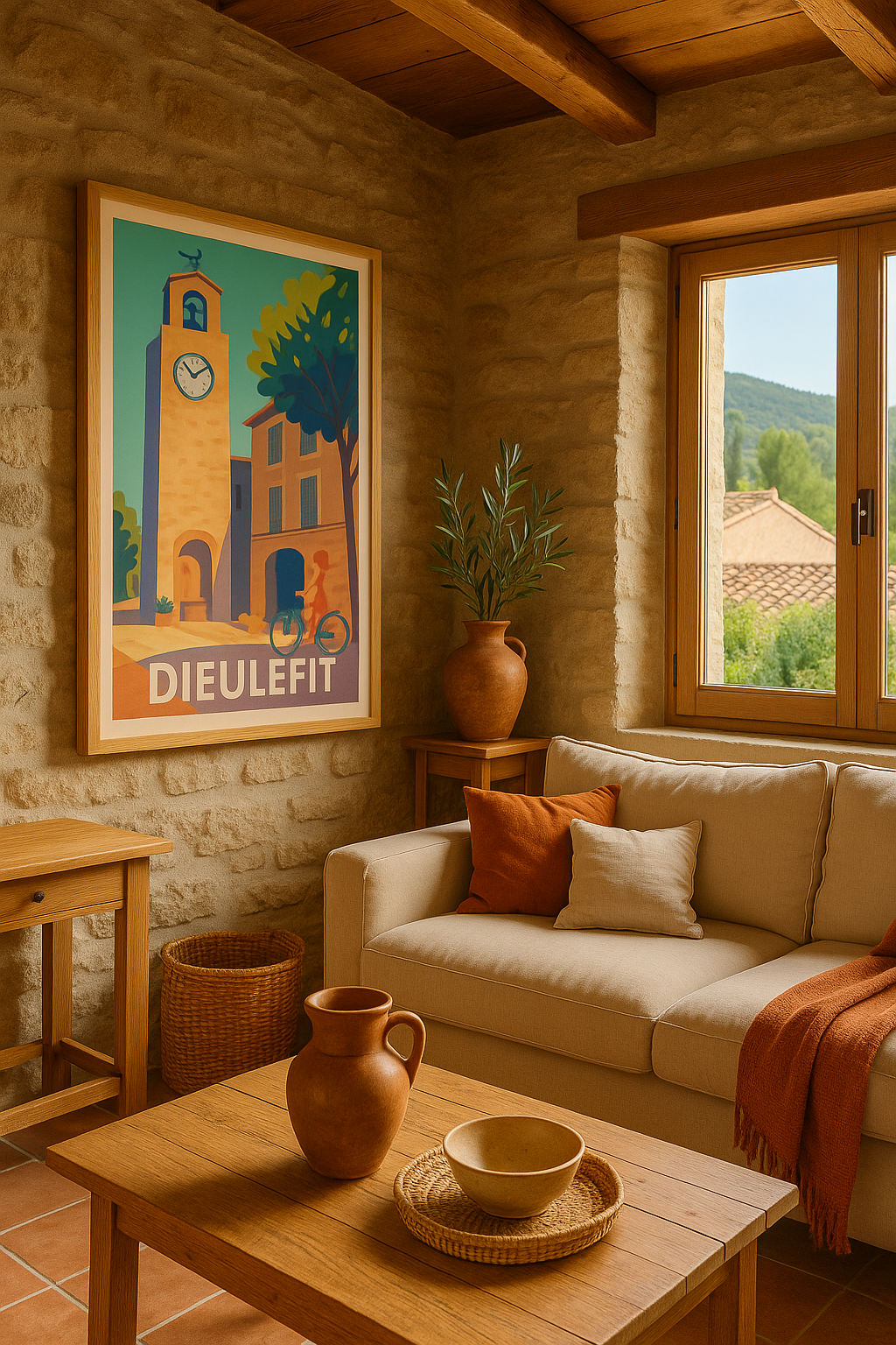 Mise en situation Affiche de Dieulefit - Tranquillité et charme provençal