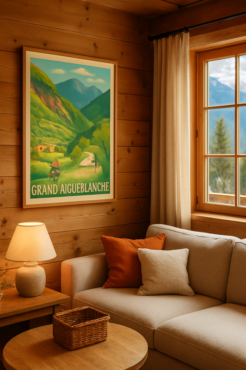 Mise en situation Affiche de Grand-Aigueblanche - Évasion et nature en douceur