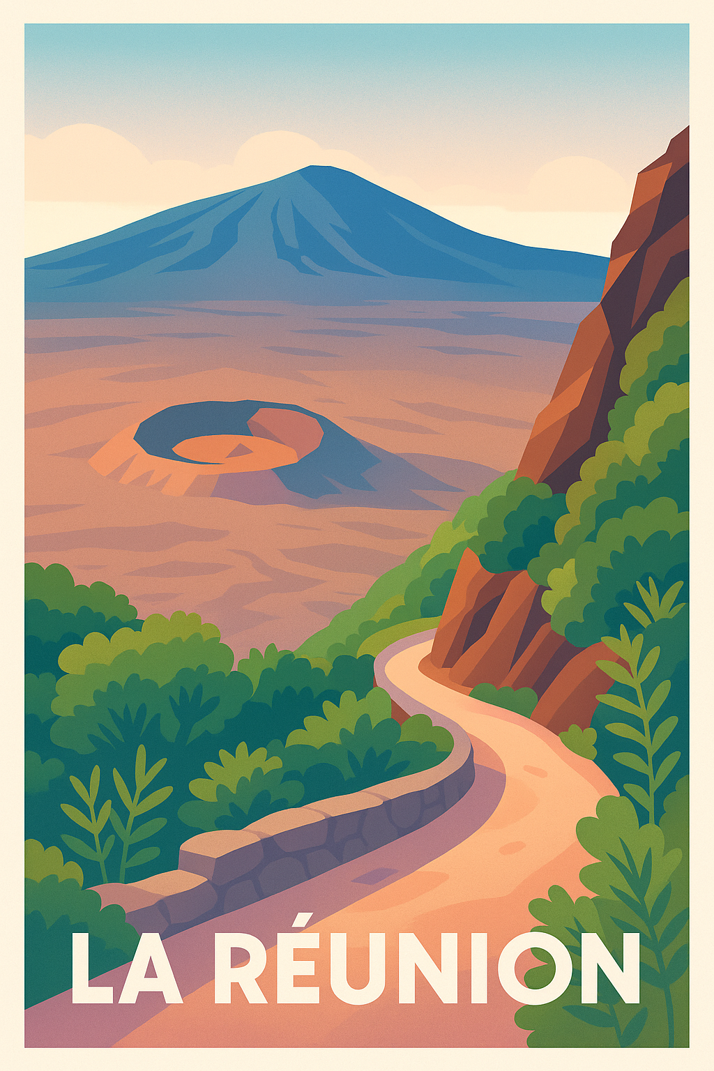 Affiche de La Réunion - Évasion volcanique et nature luxuriante