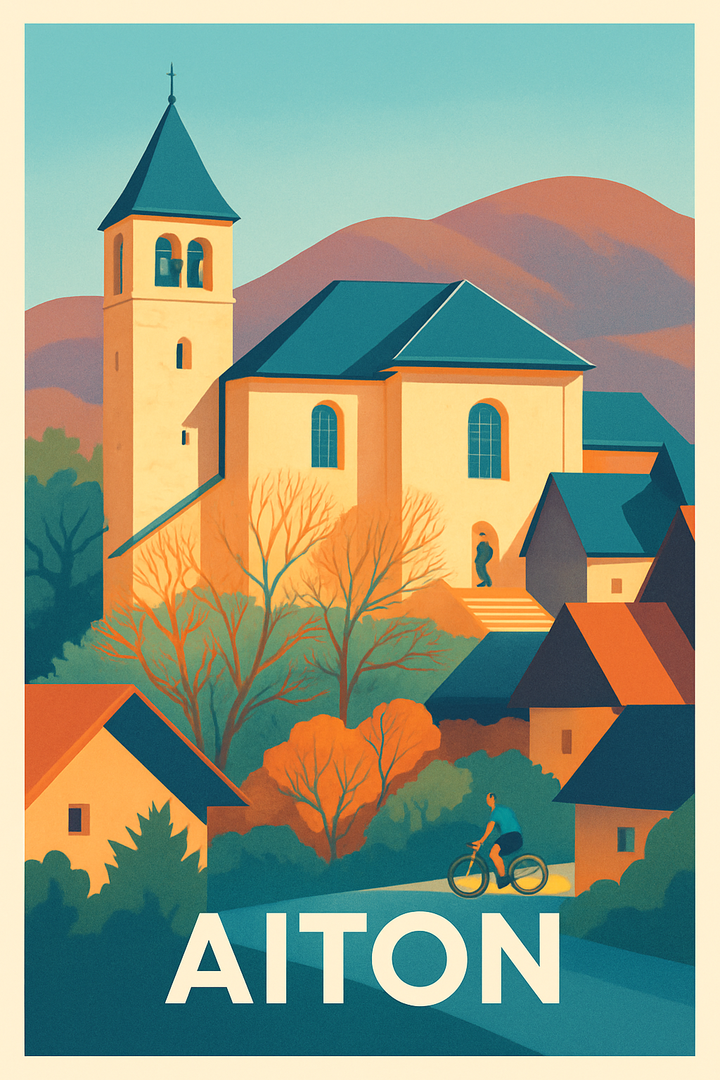 Affiche de Aiton - Charme pittoresque entre montagne et village