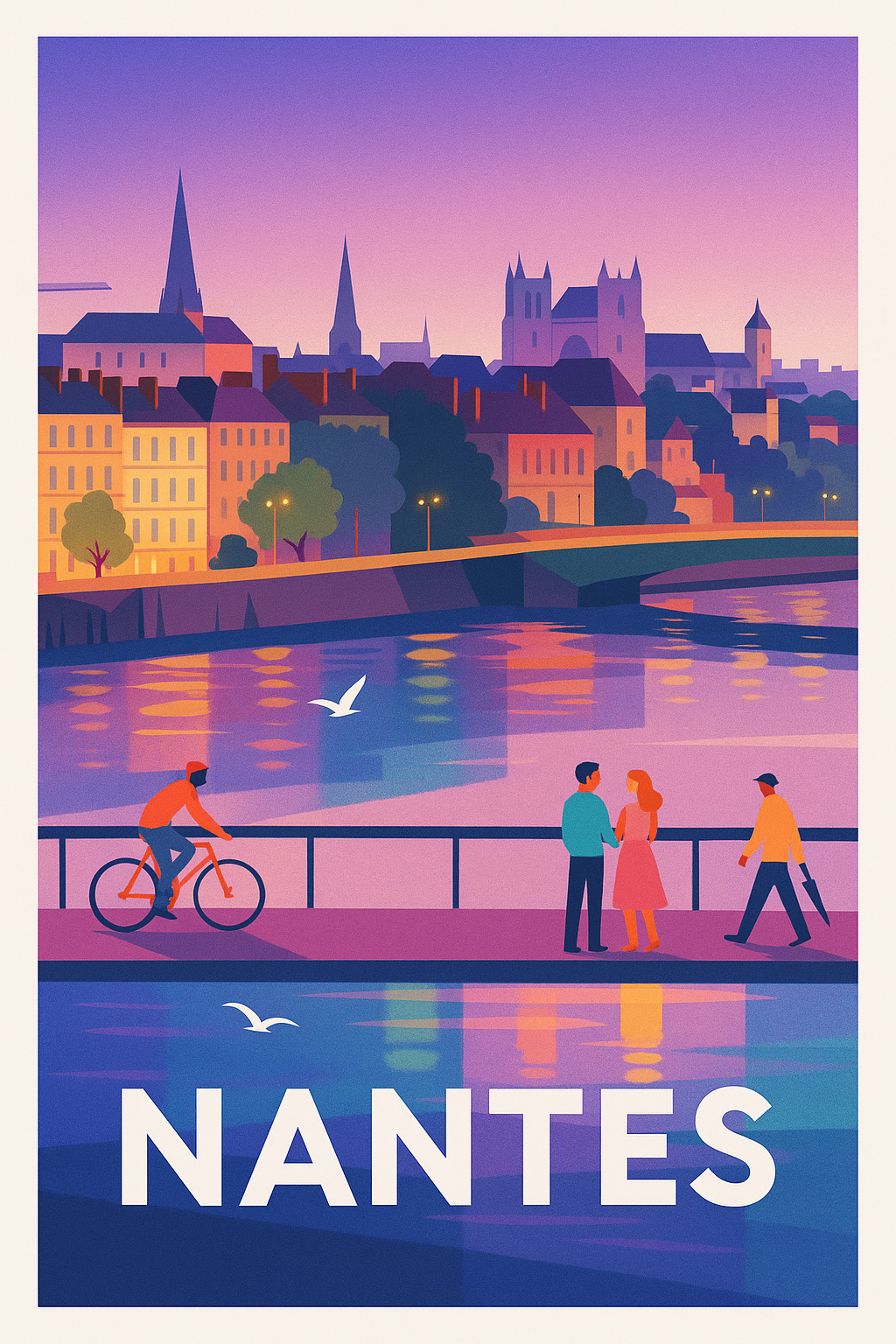 Affiche Nantes - Promenade au fil de l'Erdre