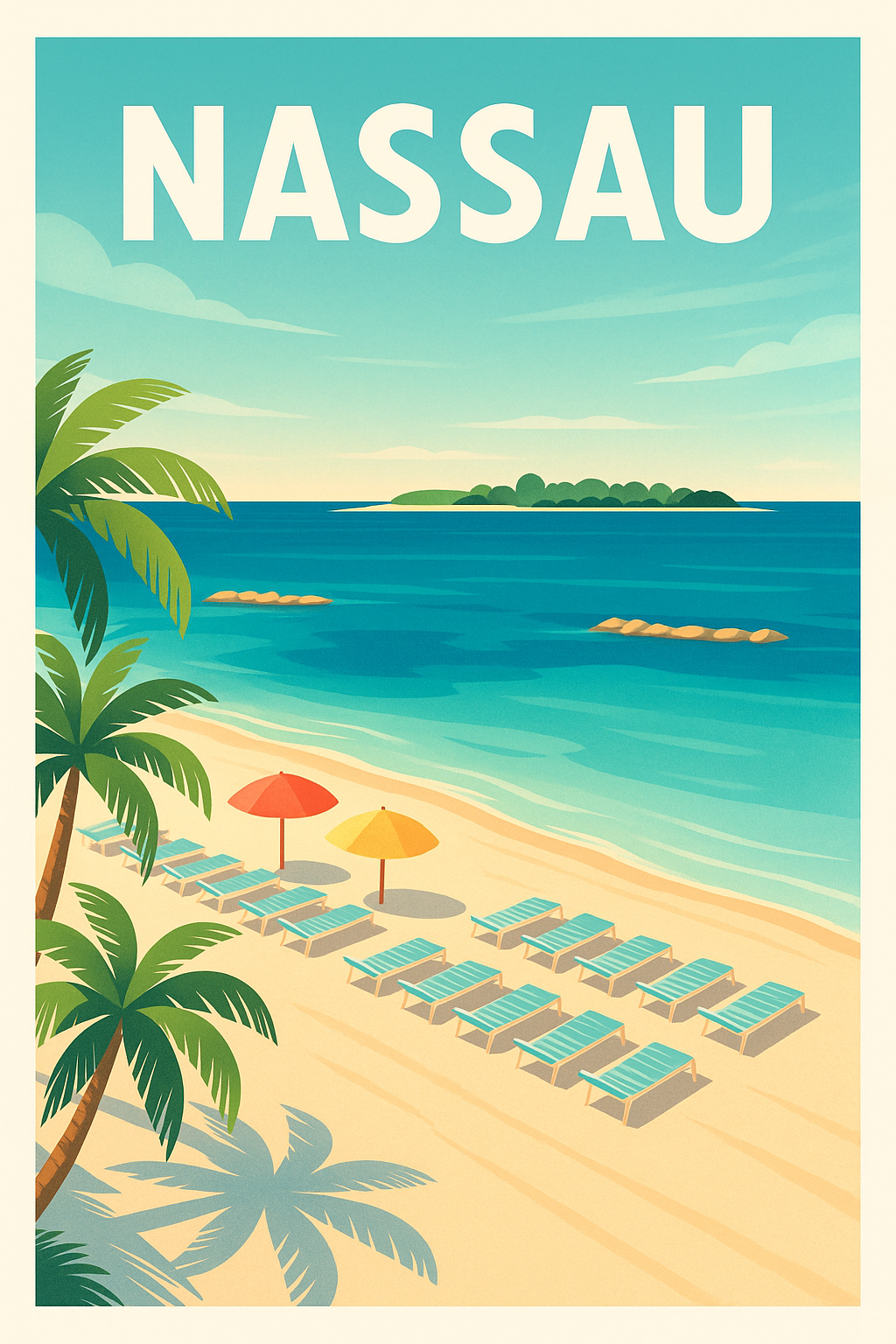 Affiche de voyage de Nassau aux Bahamas - France