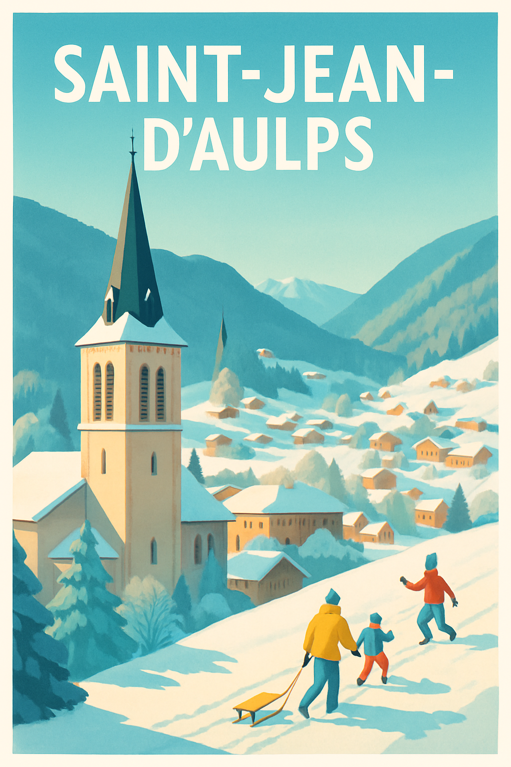 Affiche de Saint-Jean-d'Aulps - Hiver enchanté au cœur des Alpes