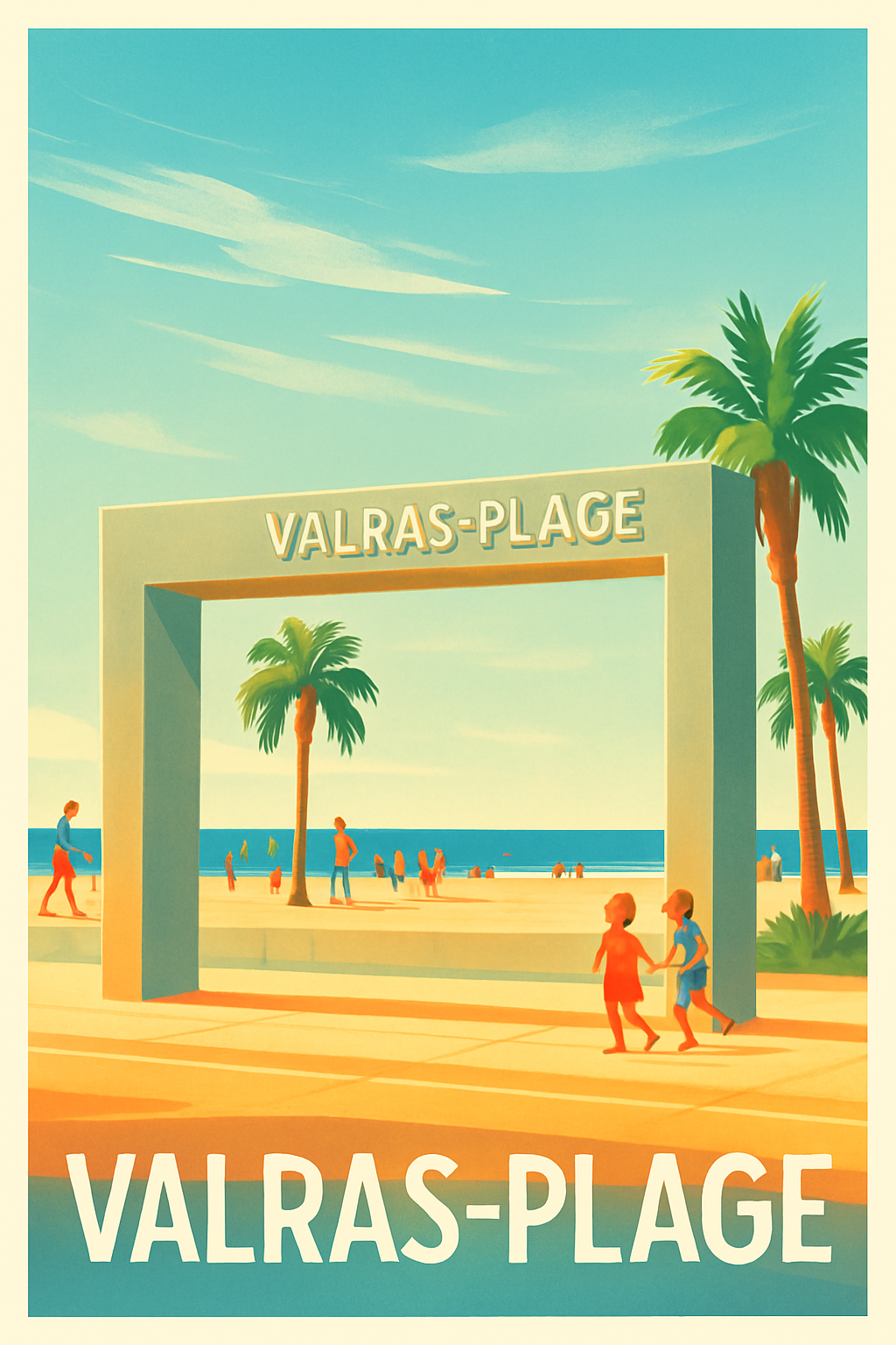 Affiche de Valras-Plage - L'entrée ensoleillée de la Méditerranée