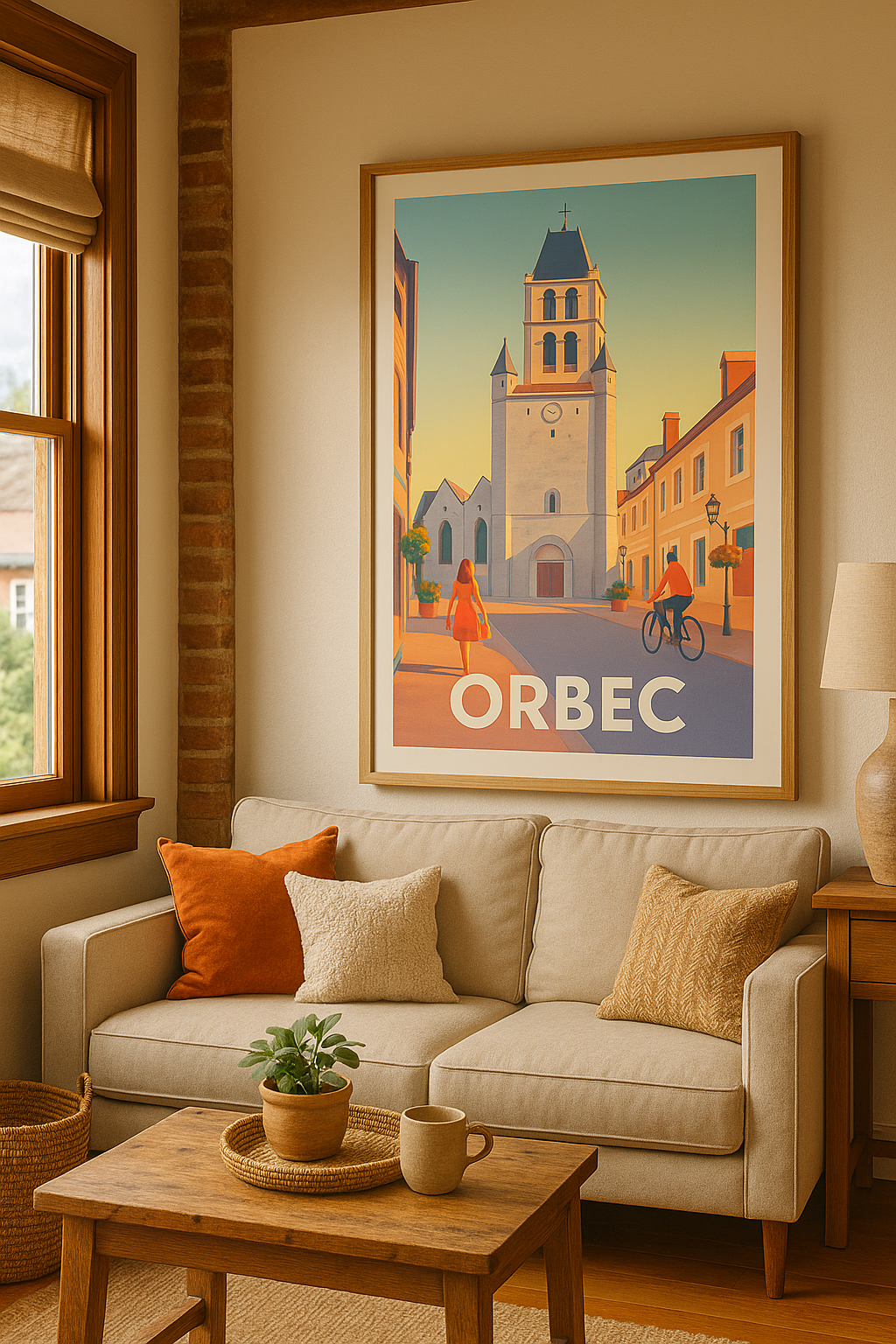 Mise en situation Affiche Orbec - Charme et Sérénité Normande