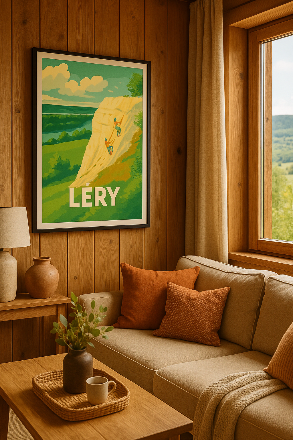 Mise en situation Affiche Léry - Escalade et nature en pleine harmonie