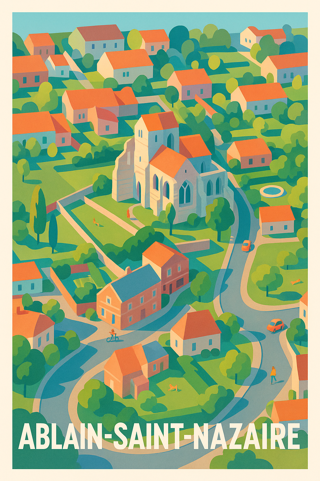 Affiche Ablain-Saint-Nazaire - Charme paisible du village français - Afich