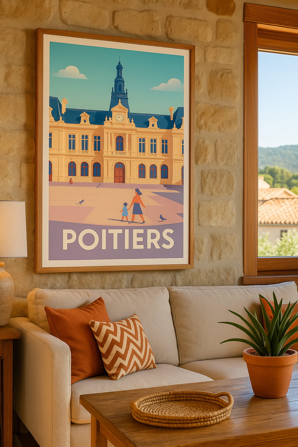 Mise en situation Affiche Poitiers - Élégance et patrimoine historique