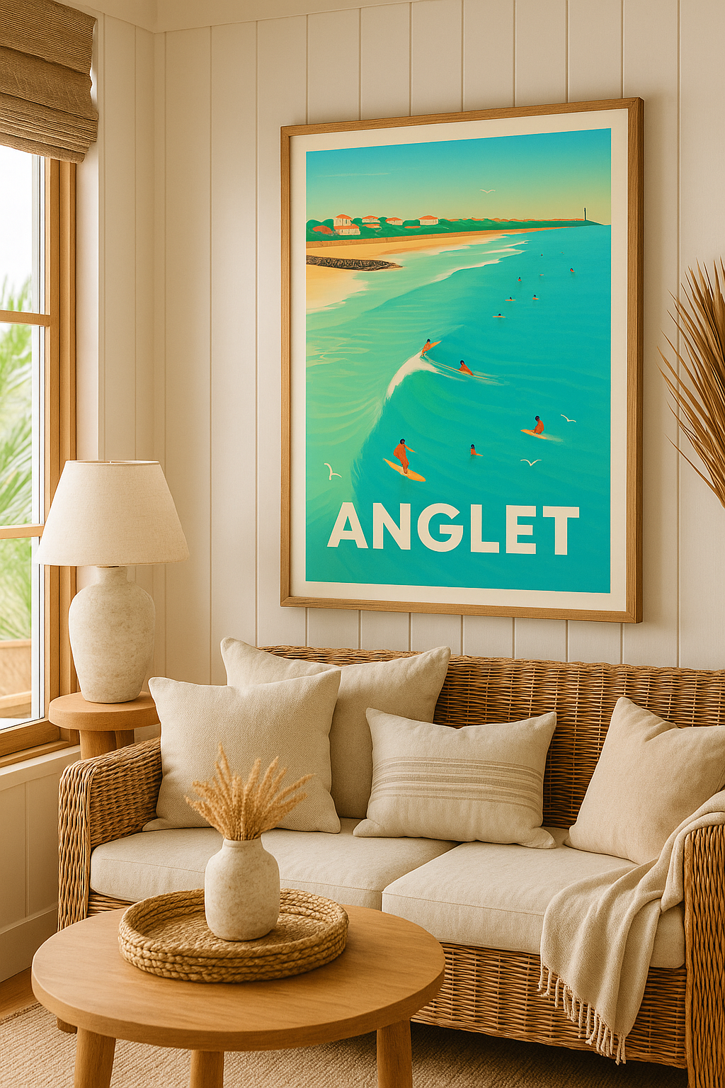 Affiche Anglet - Vagues et Surf sur la Côte Basque - Afich