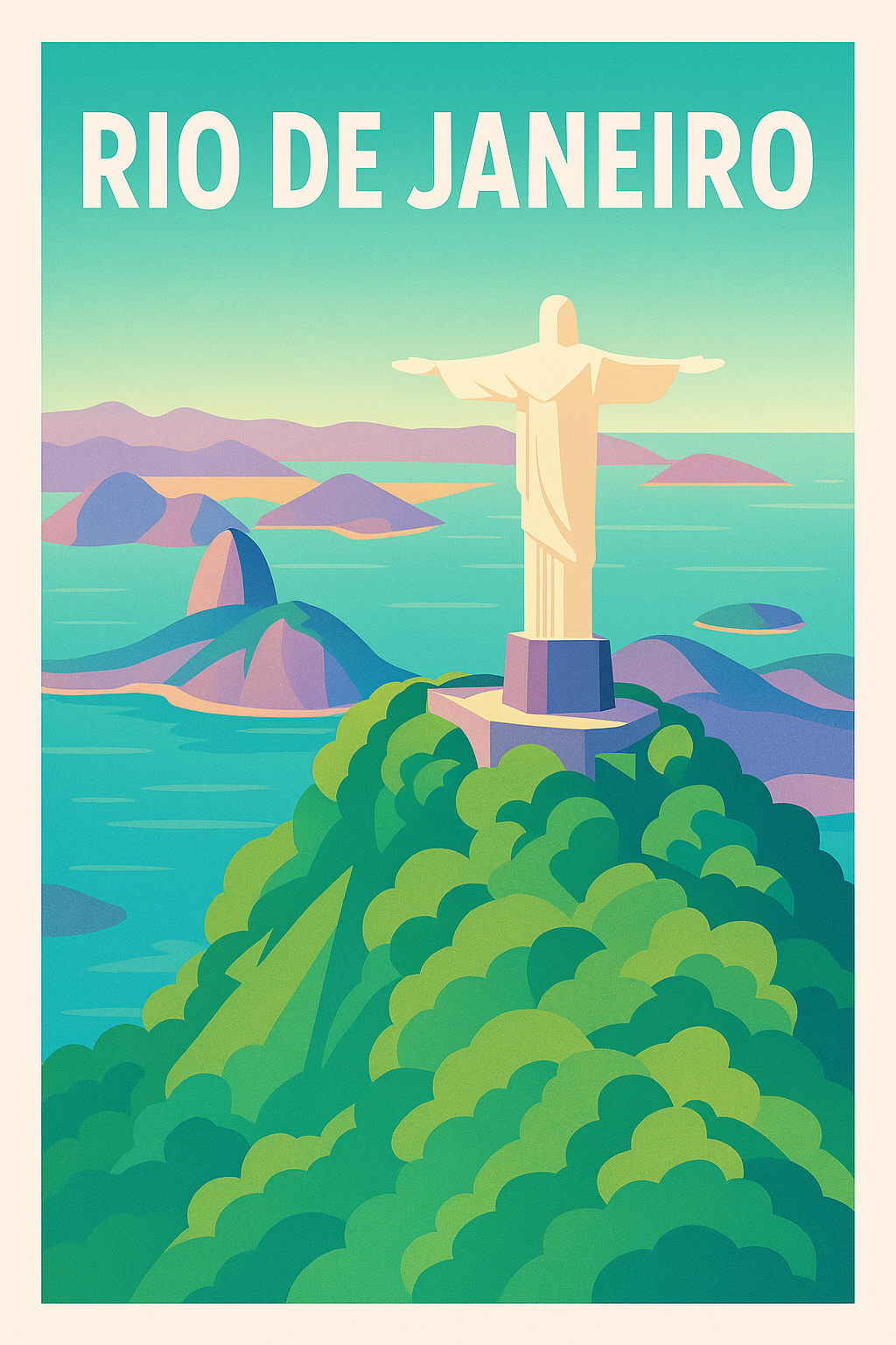 Affiche de Rio de Janeiro - L’icône du Brésil en couleurs vintage