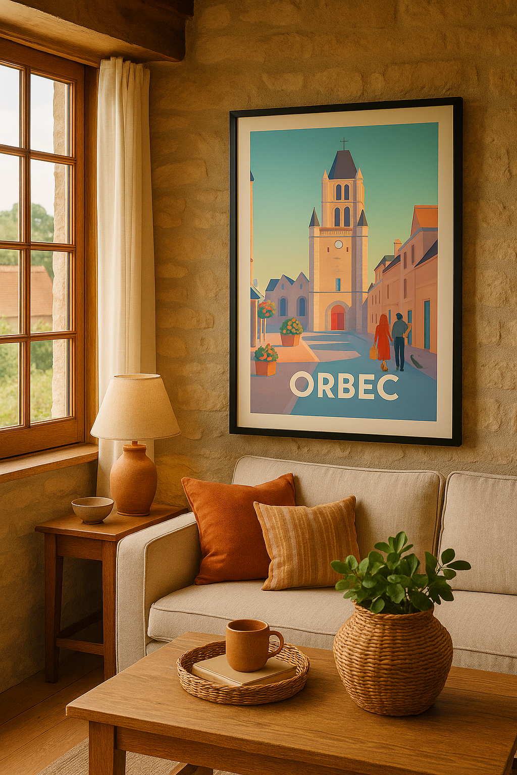 Mise en situation Affiche Orbec - Charme bucolique en Normandie