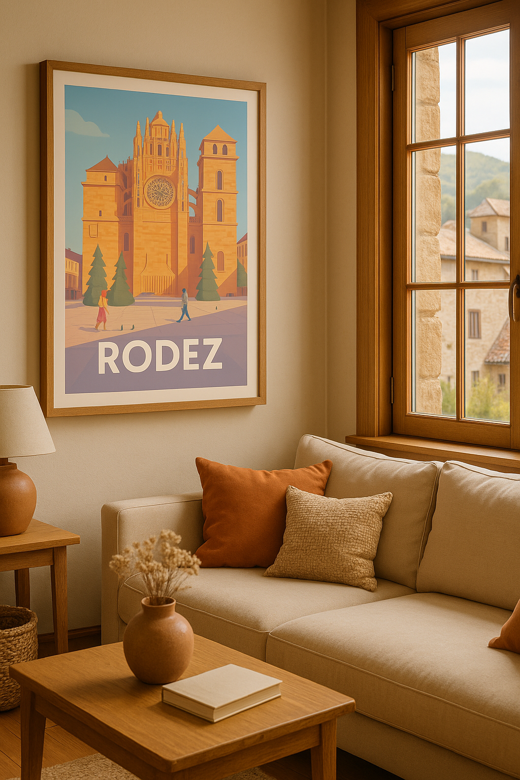 Mise en situation Affiche Rodez - L'élégance historique au cœur de la ville