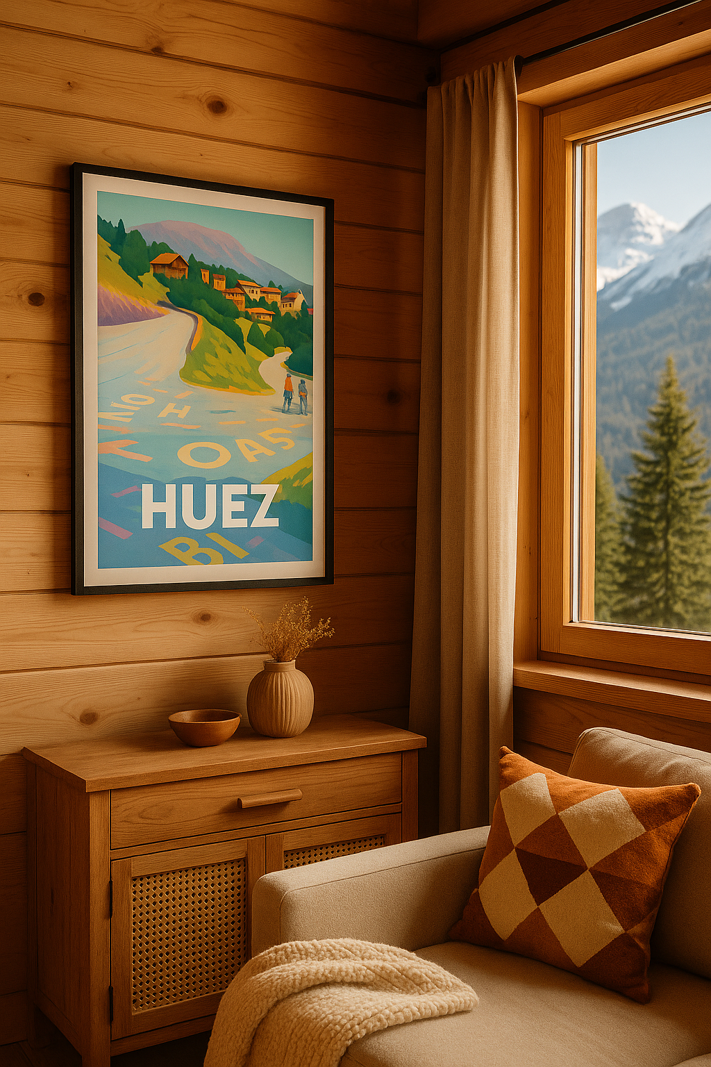 Mise en situation Affiche de Huez - L'ascension mythique au cœur des Alpes
