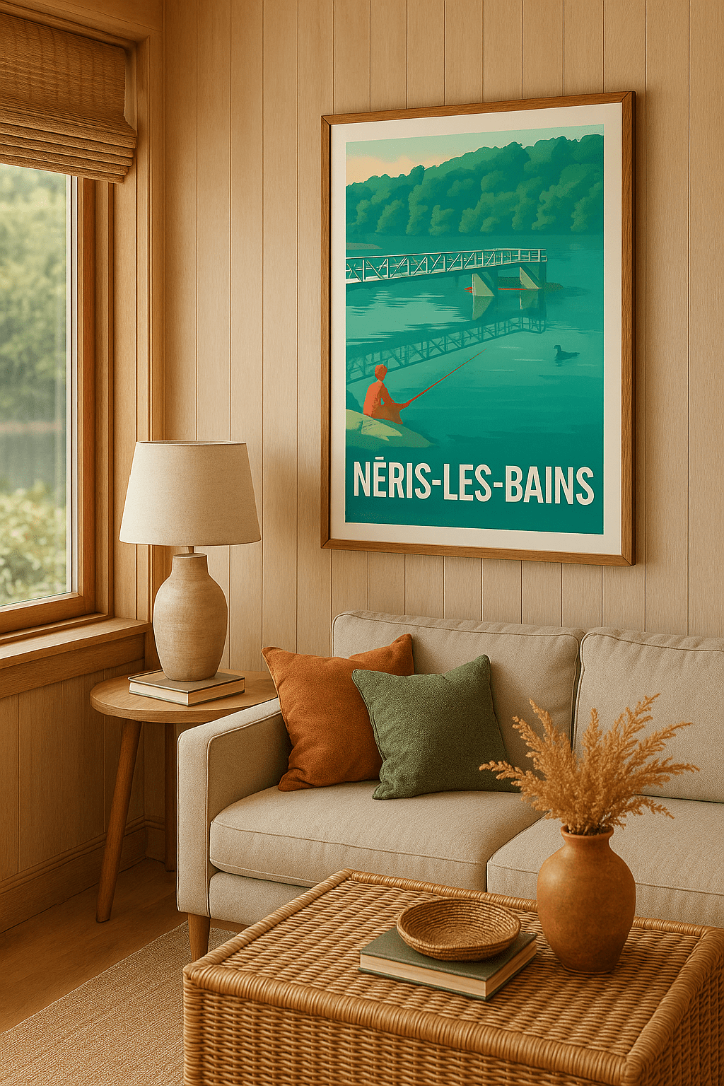 Allier France Affiche de Néris-les-Bains - Tranquillité au bord de l'eau