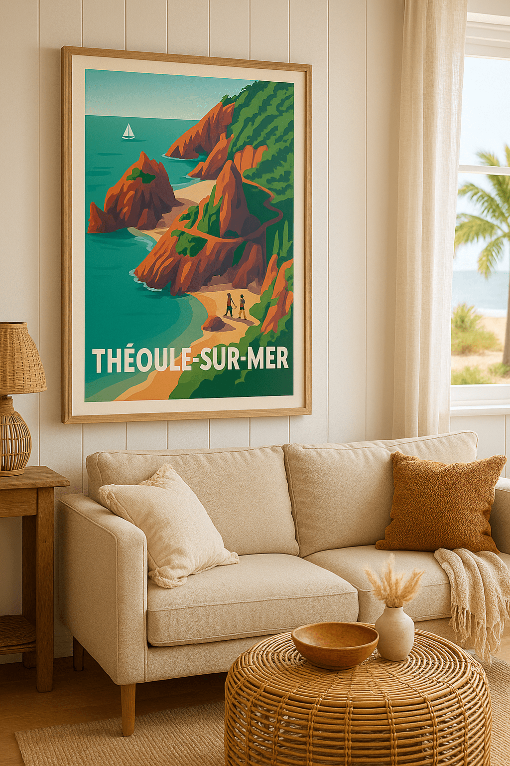 Alpes-Maritimes France Affiche de Théoule-sur-Mer - Évasion Méditerranéenne Authentique