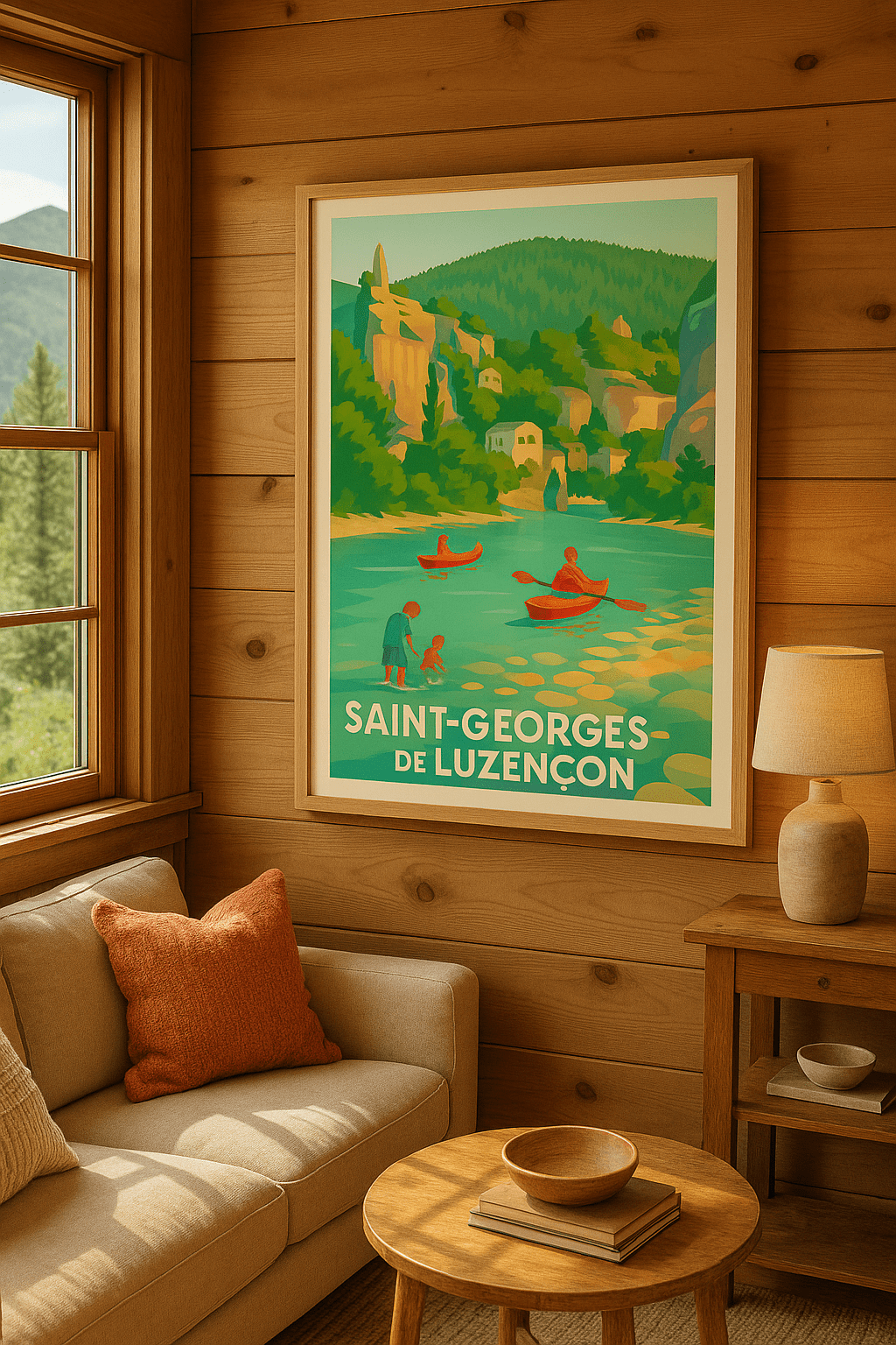 Aveyron France Affiche de Saint-Georges-de-Luzençon - Escapade nature au fil de l'eau