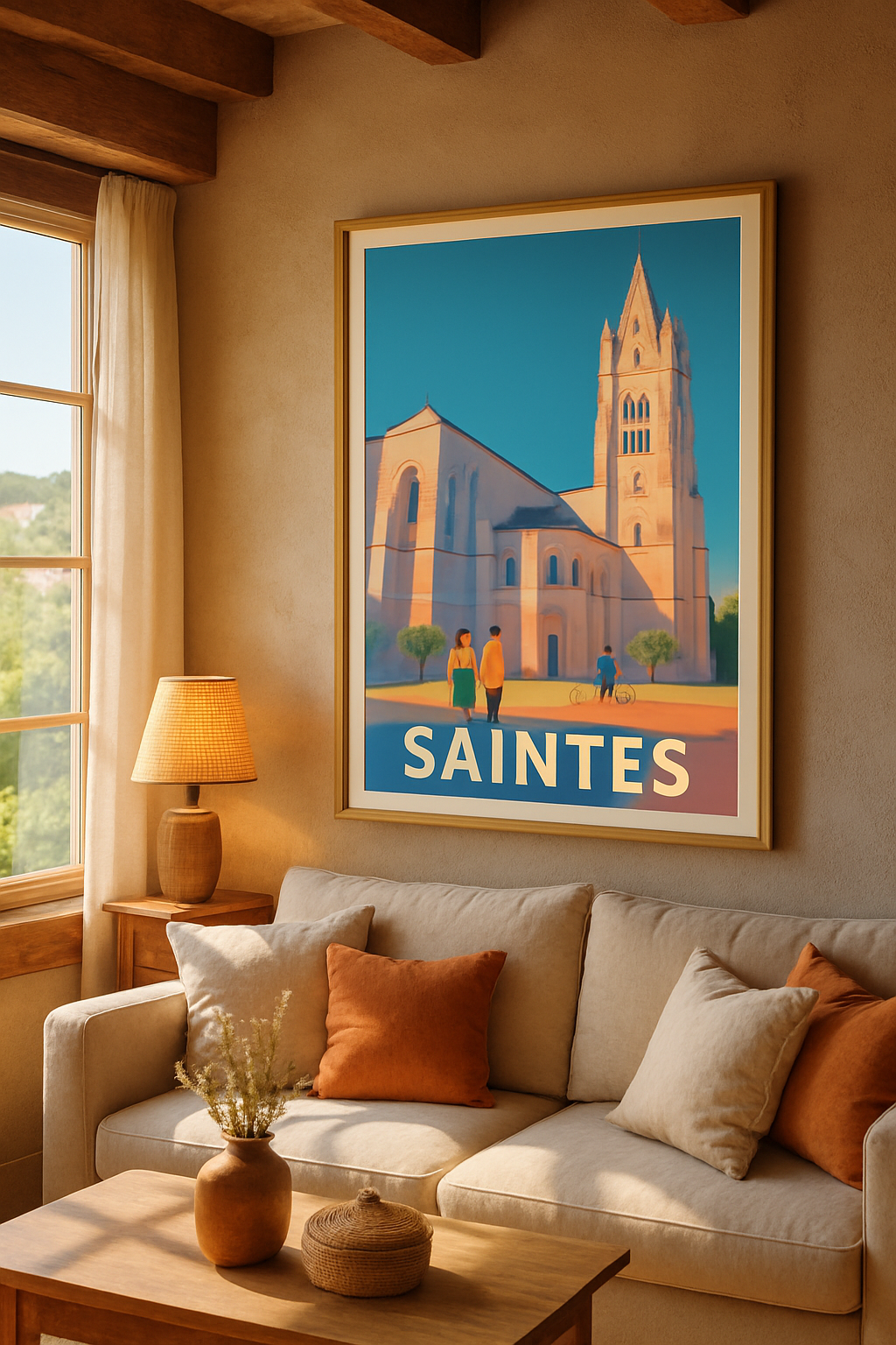 Mise en situation Affiche Saintes - L'élégance historique au cœur de la ville