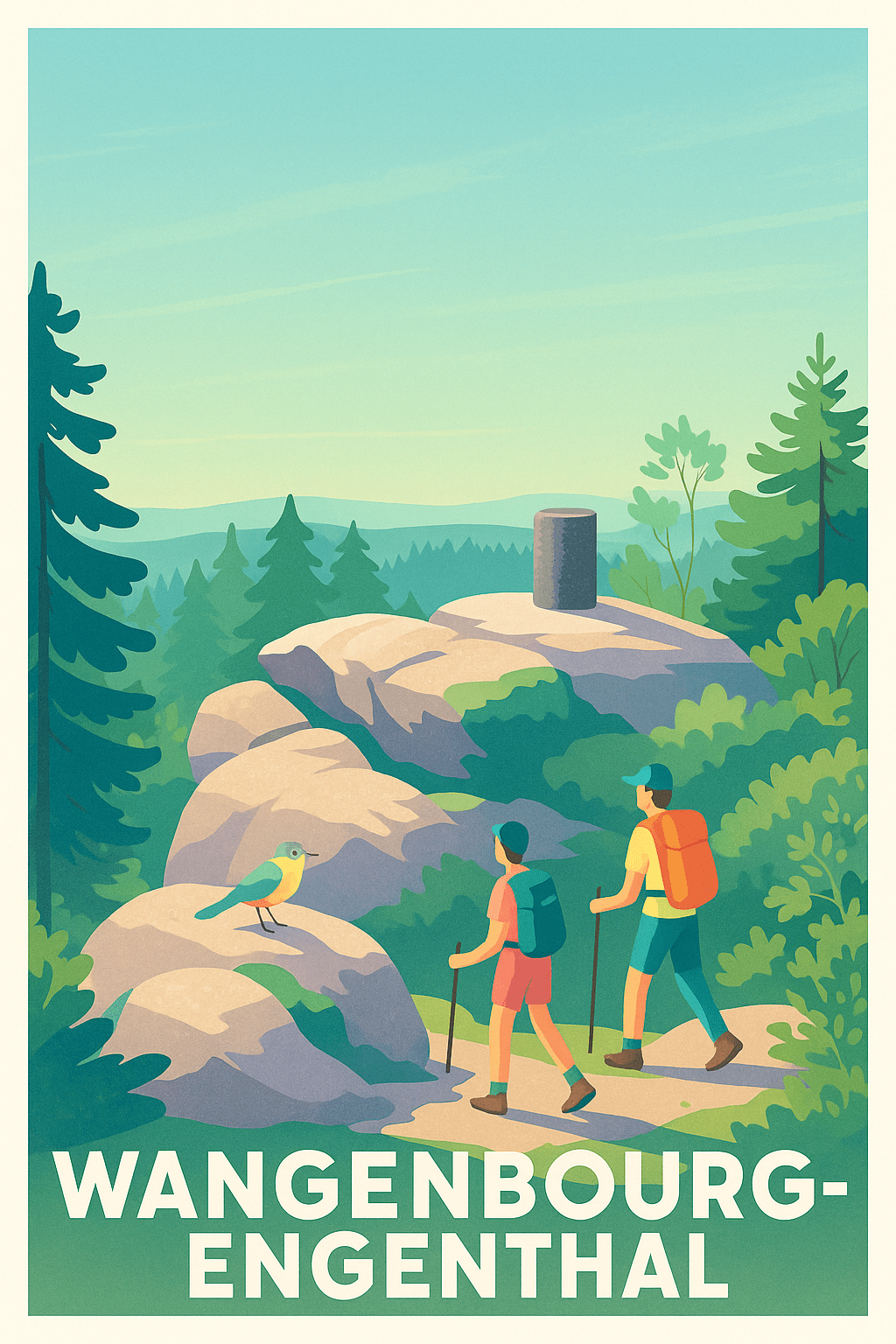 Bas-Rhin France Pas de Cadre / 20 × 30cm Affiche de Wangenbourg-Engenthal - Escapade Nature et Randonnée