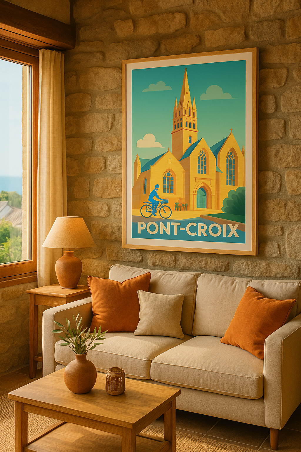 Mise en situation Affiche de Pont-Croix - Charme architectural breton