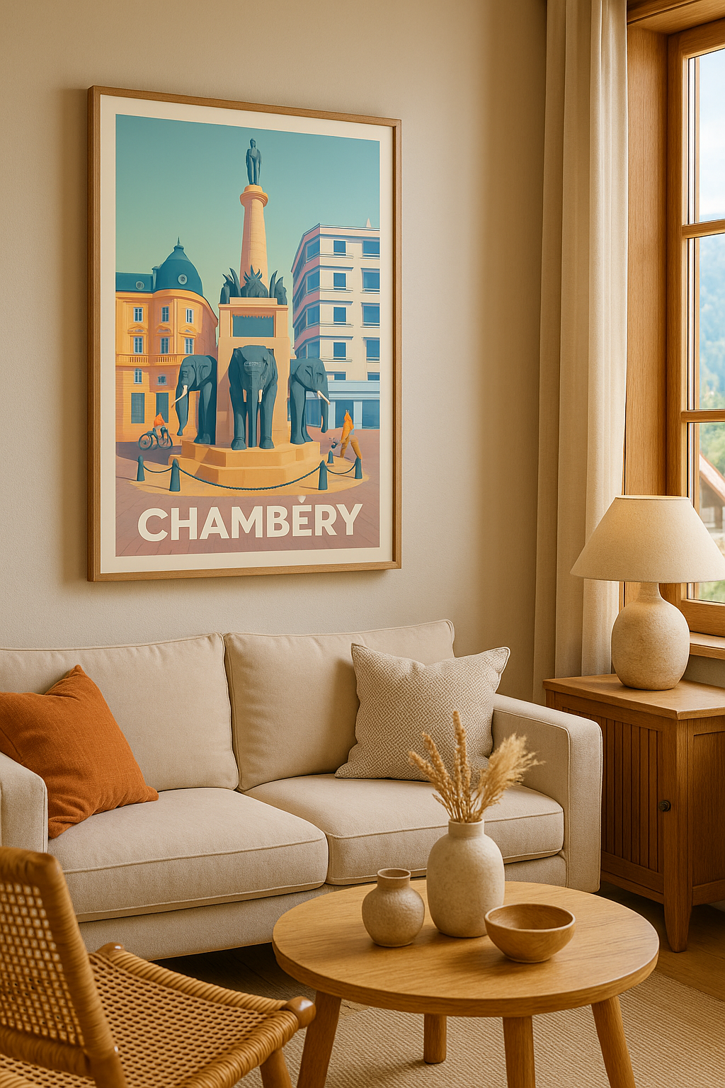 Mise en situation Affiche Chambéry - Le charme historique des éléphants