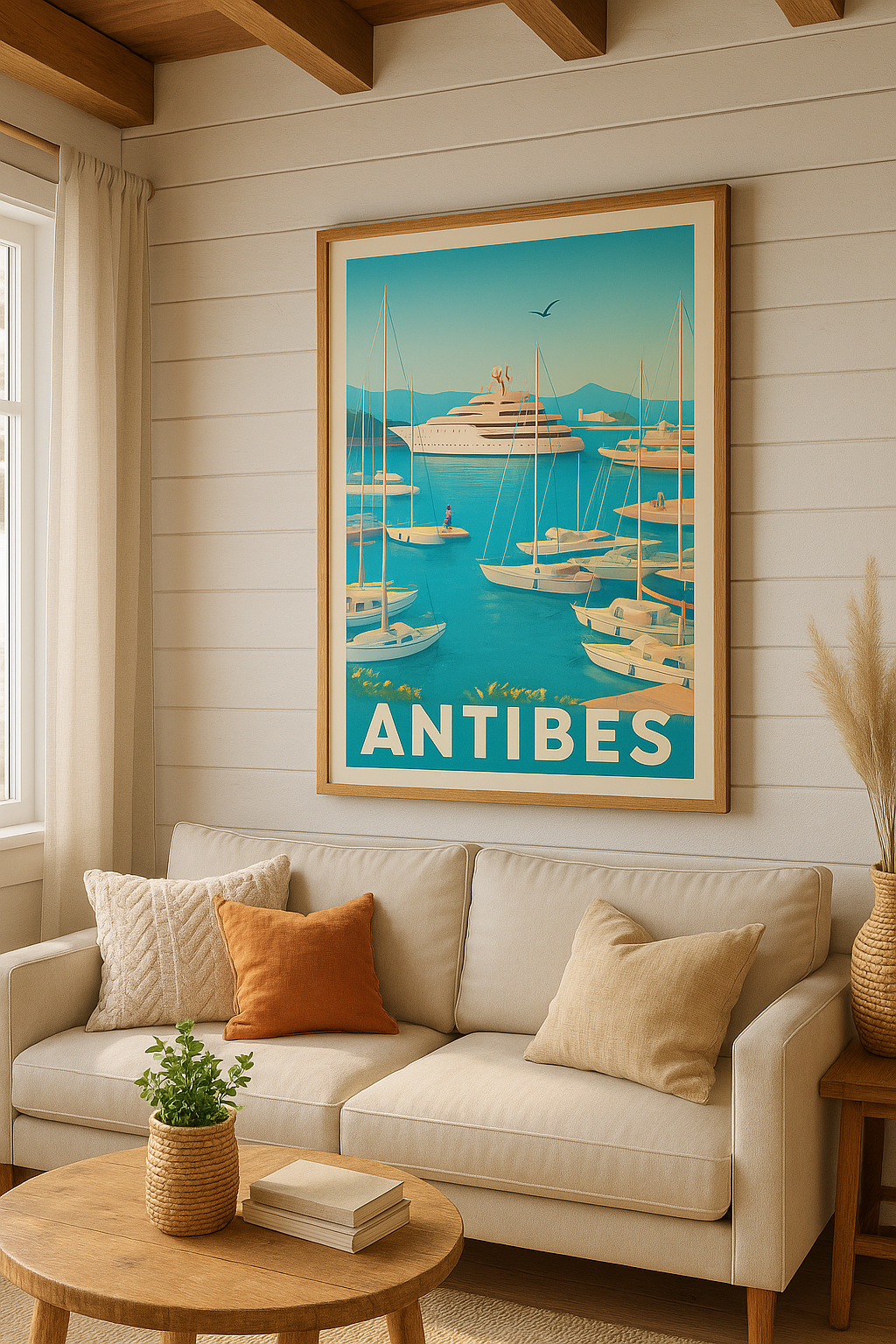 Affiche Antibes - Évasion ensoleillée sur la Côte d’Azur - Afich