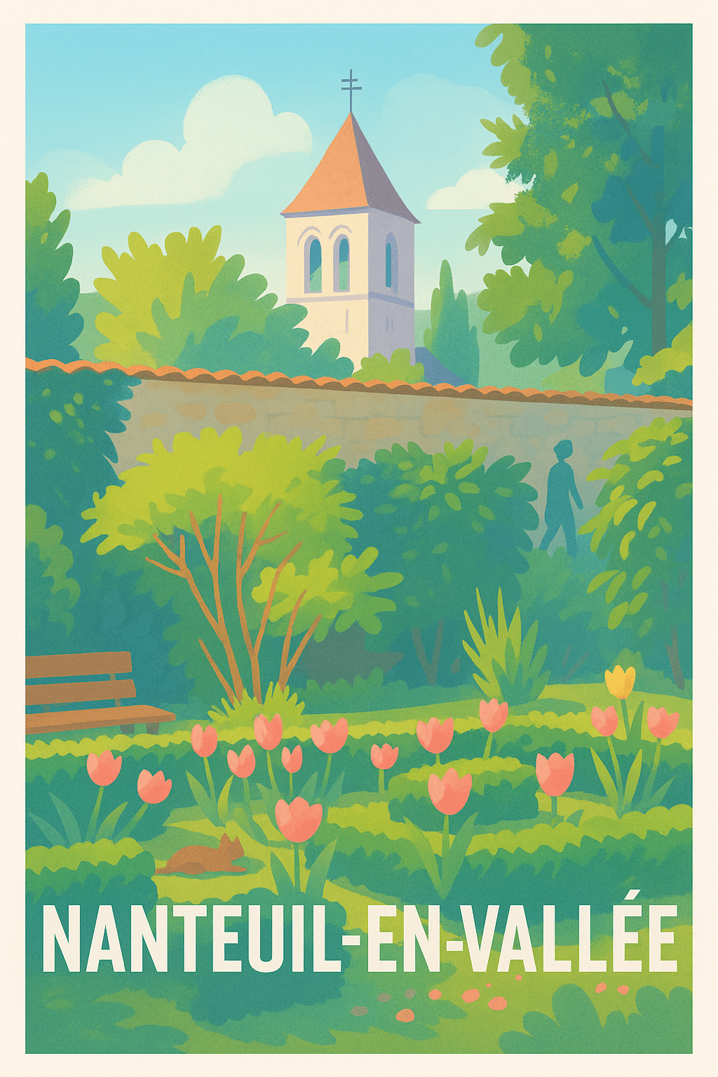 Charente France Pas de Cadre / 20 × 30cm Affiche de Nanteuil-en-Vallée - Douceur et sérénité en pleine nature