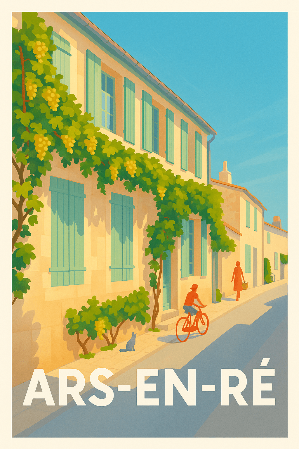 Charente-Maritime France Affiche de Ars-en-Ré - Charme et douceur de la vie insulaire