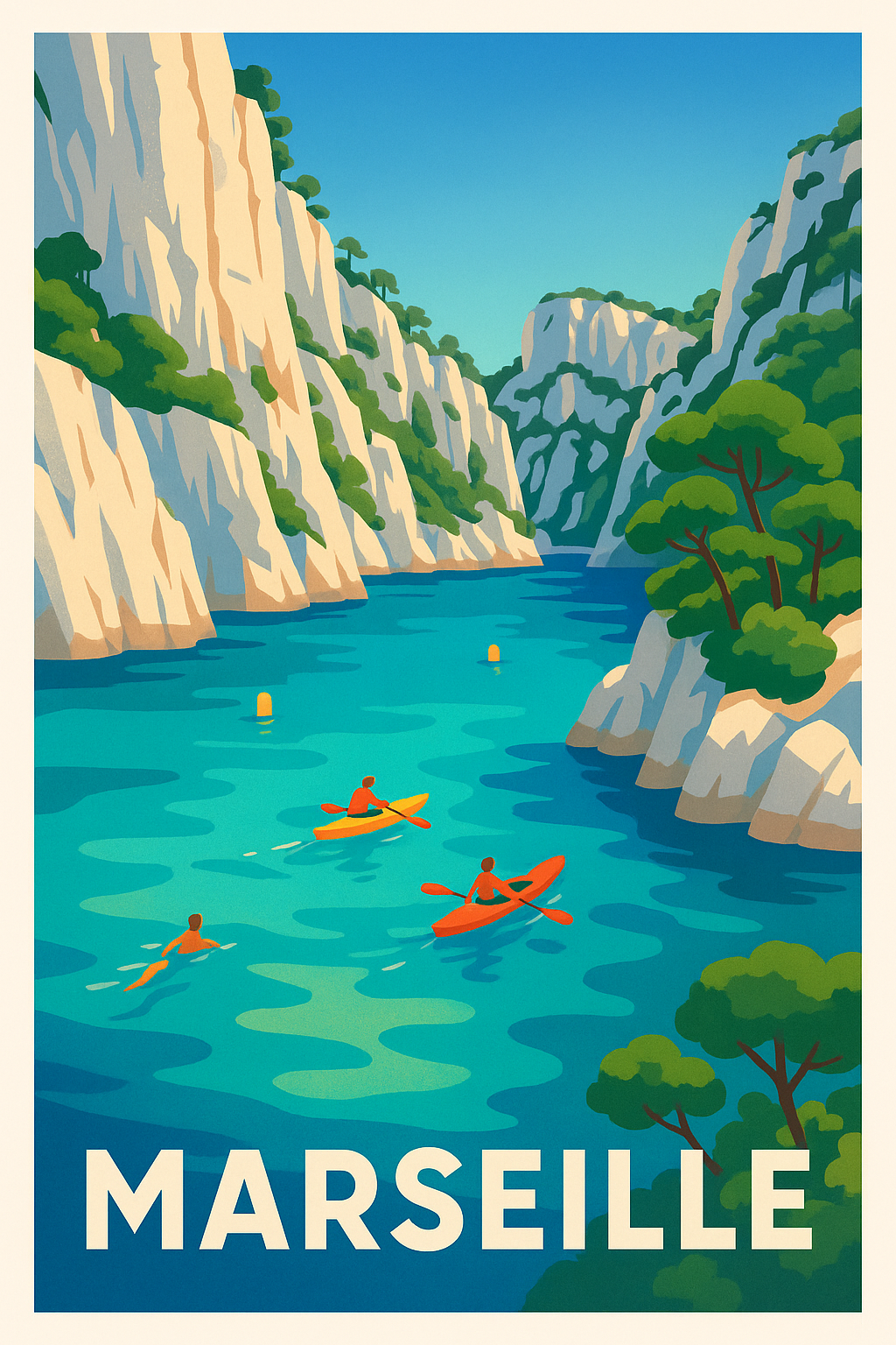 Affiche Marseille - Évasion aquatique dans les calanques