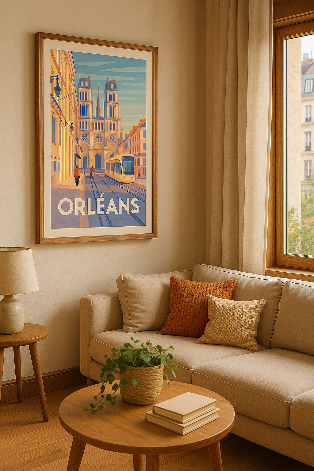 Mise en situation Affiche Orléans - Charme et modernité au cœur de la ville