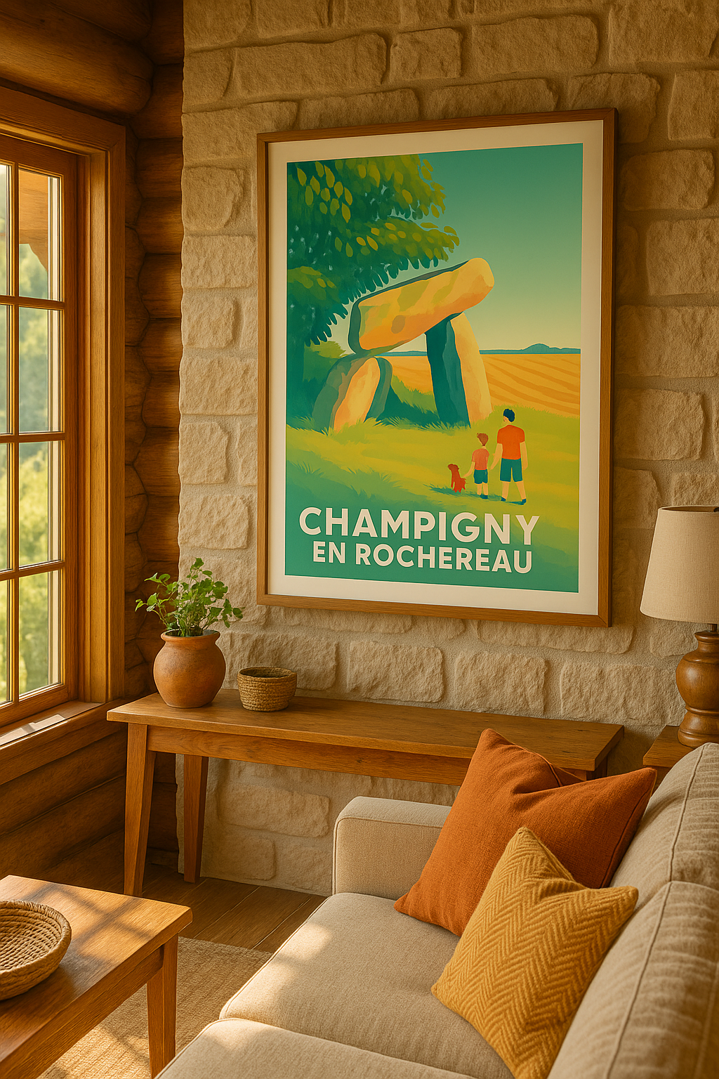 Mise en situation Affiche Champigny en Rochereau - L'Histoire en pleine nature