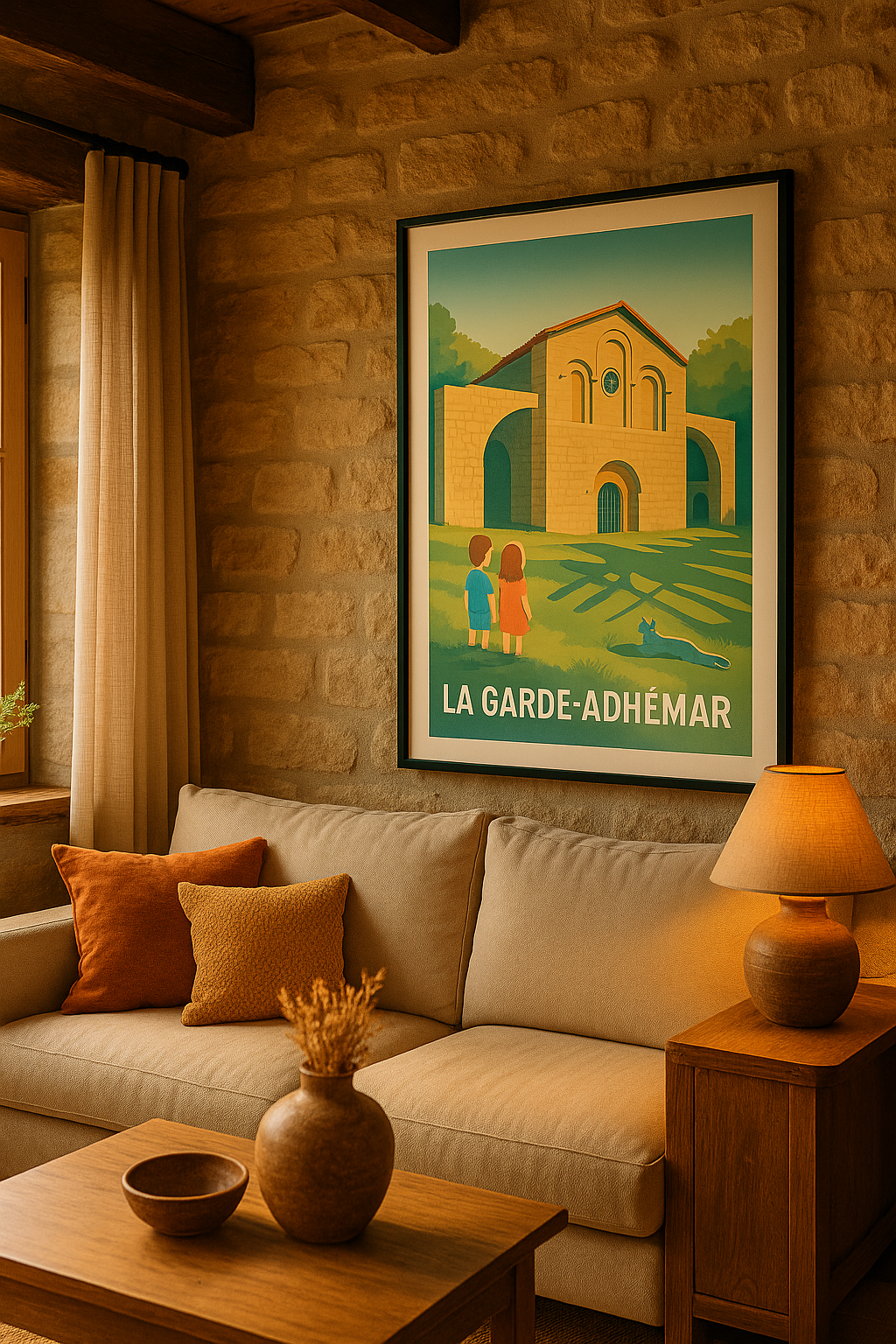 Mise en situation Affiche de La Garde-Adhémar - Voyage au cœur du patrimoine roman