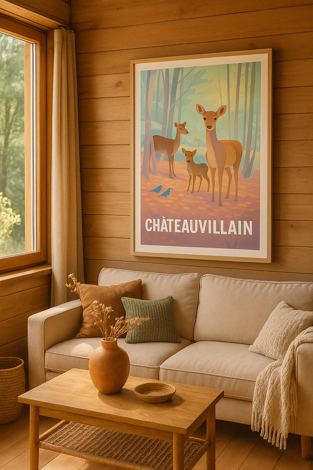 Mise en situation Affiche de Châteauvillain - L'élégance de la nature en forêt
