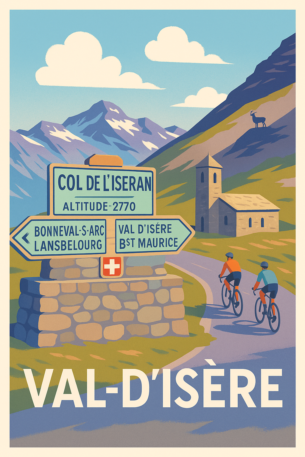 Affiche de Val-d'Isère - L'évasion à vélo au cœur des Alpes