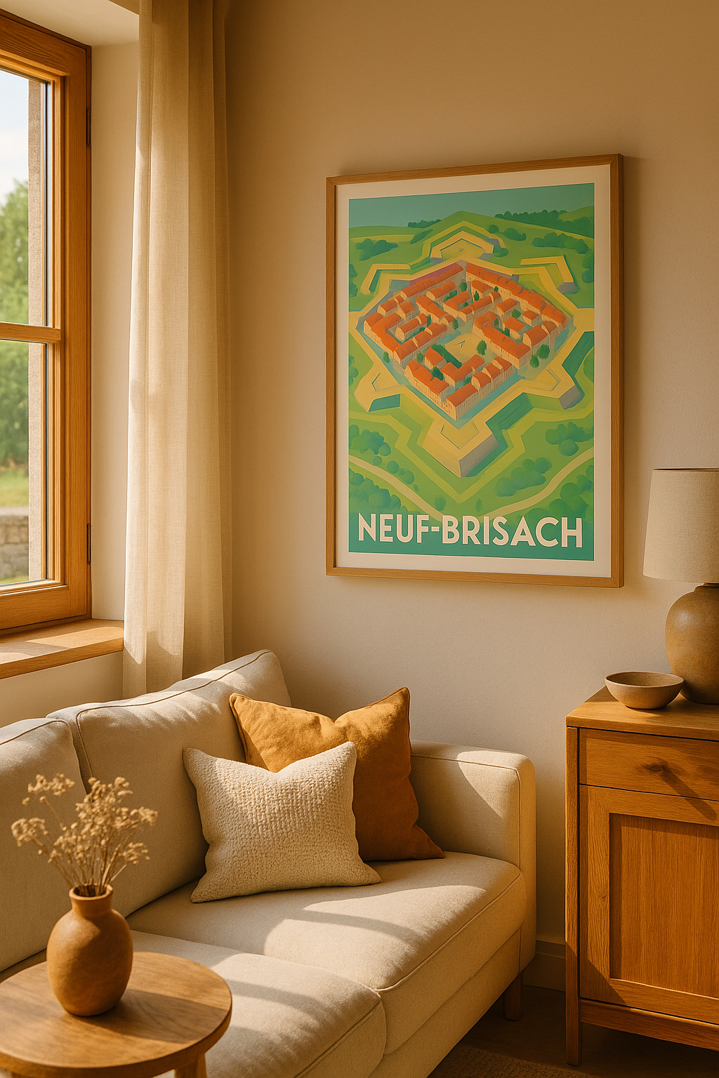 Mise en situation Affiche Neuf-Brisach - Joyau fortifié d'Alsace