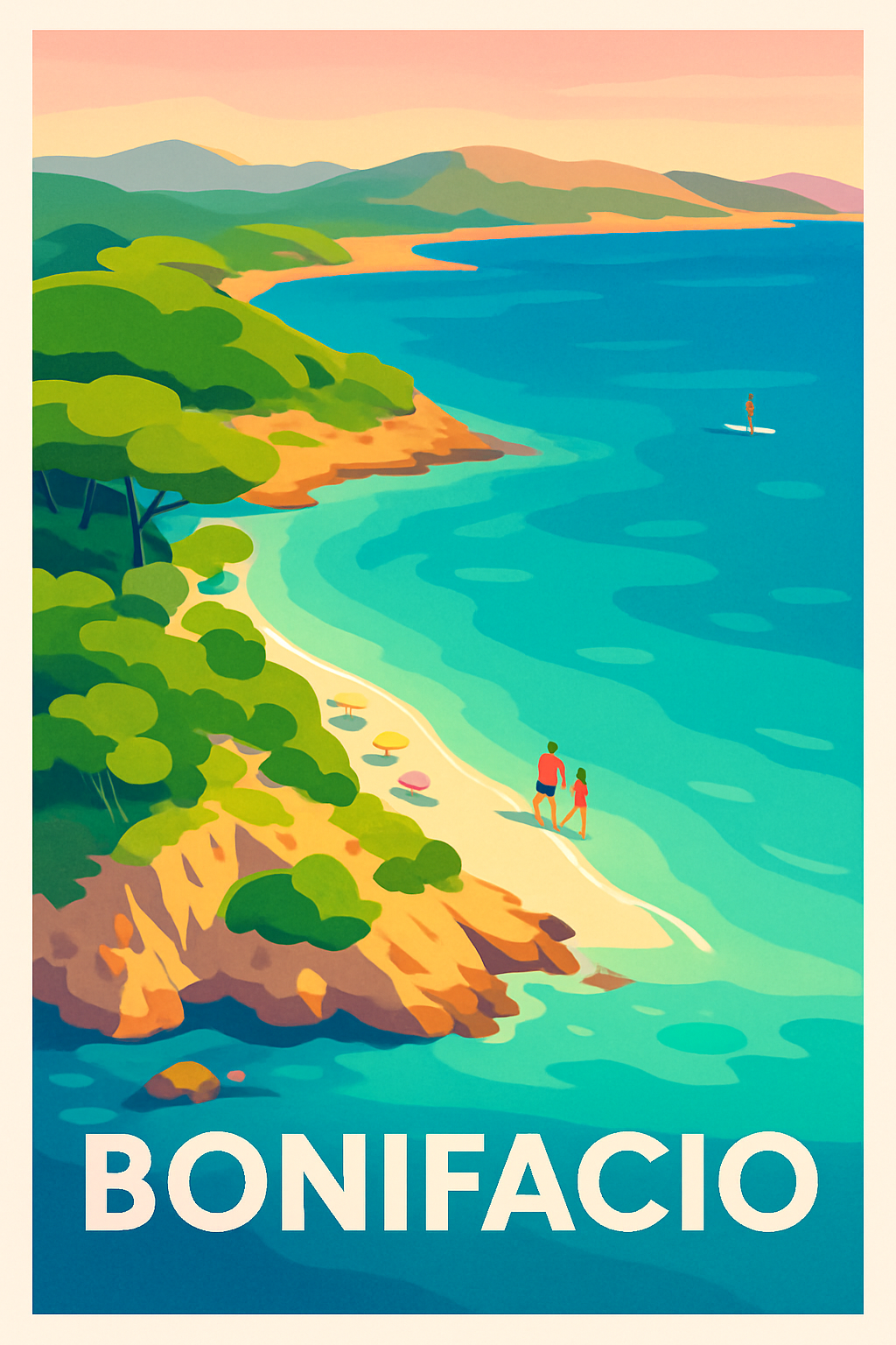 Affiche de Bonifacio - Évasion en bord de mer