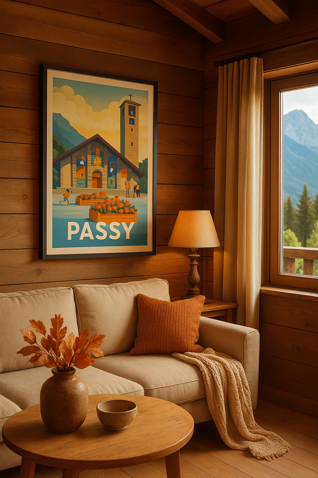 Mise en situation Affiche Passy - Charme alpin et éclat floral