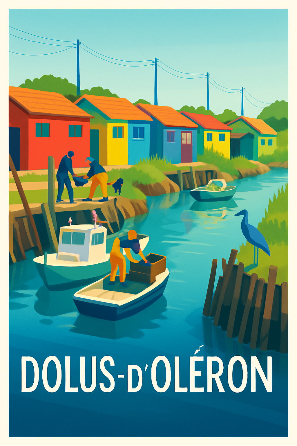 Affiche de Dolus-d'Oléron - Charme coloré du port ostréicole